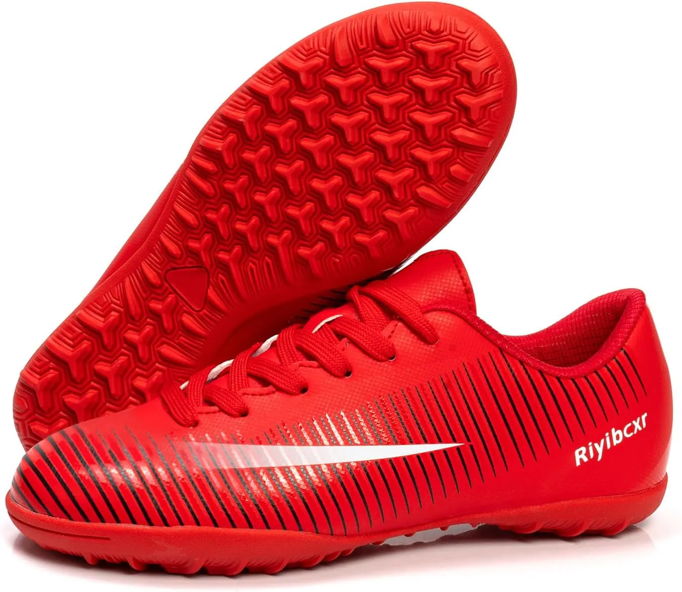 Women Soccer Cleats Lace-Up Turf Football Shoes Indoor Outdoor Low-Top Fustal Soccer Training