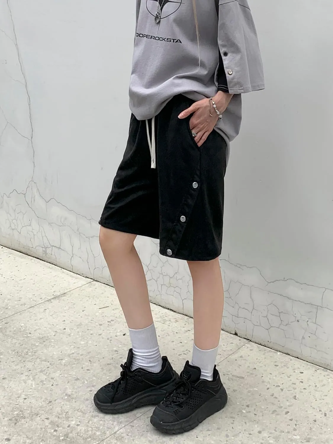 Women Summer Casual Shorts Faux Suede Short Pants Elastic Waist Drawstring Hiking Bermuda Cargo Shorts
