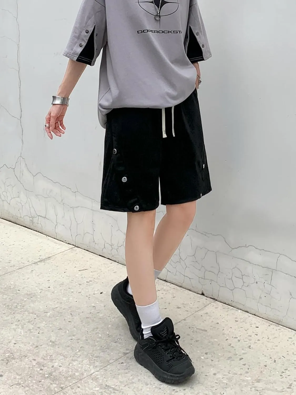 Women Summer Casual Shorts Faux Suede Short Pants Elastic Waist Drawstring Hiking Bermuda Cargo Shorts