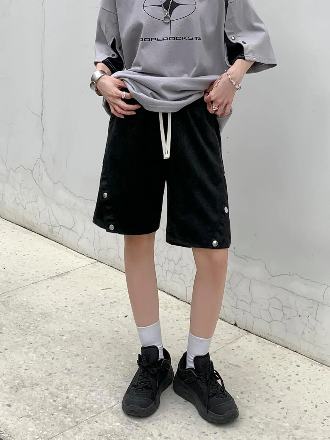 Women Summer Casual Shorts Faux Suede Short Pants Elastic Waist Drawstring Hiking Bermuda Cargo Shorts