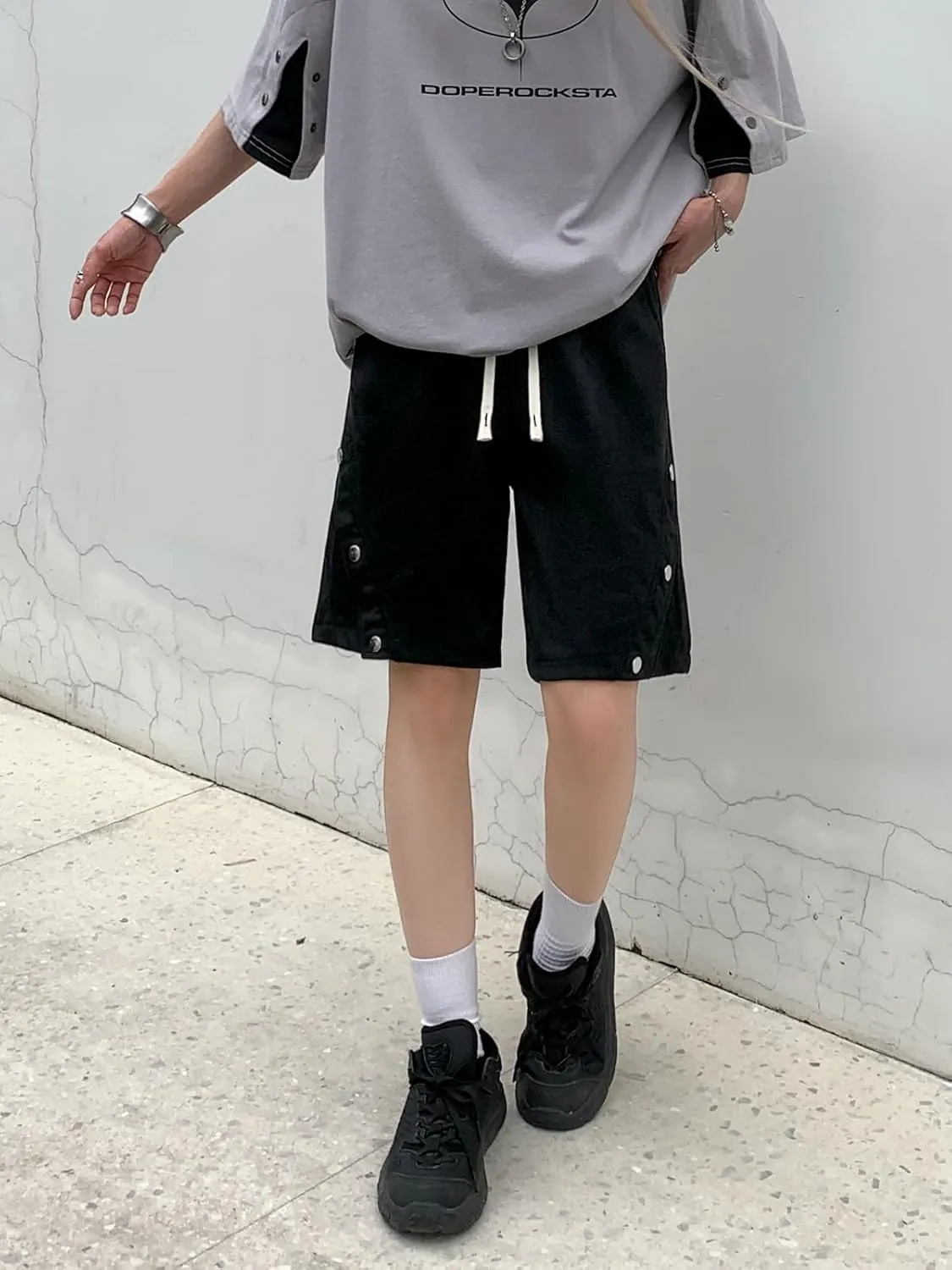 Women Summer Casual Shorts Faux Suede Short Pants Elastic Waist Drawstring Hiking Bermuda Cargo Shorts