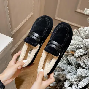 Women Winter Furred Flat Casual Loafers