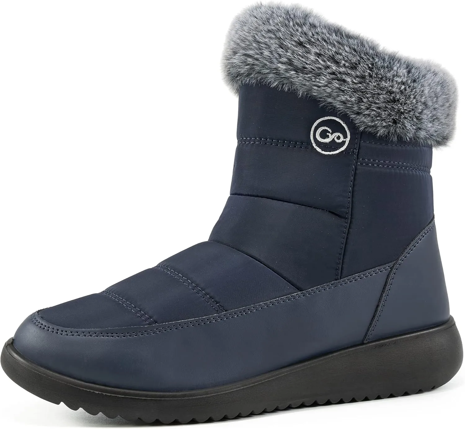 Women Winter Snow Boots Waterproof: Warm Mid Calf Boots for Women with Fur Lined - Comfortable Outdoor Slip On Booties Anti-Slip