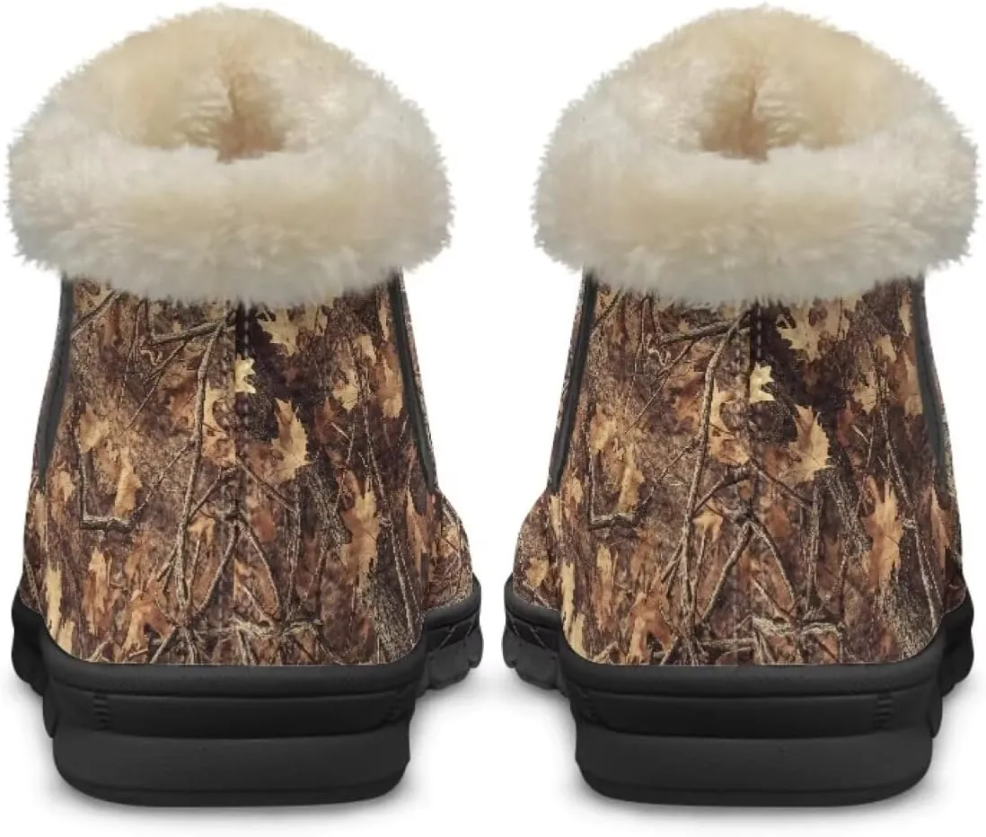 Womens Ankle Booties Faux Fur Lined Snow Boots Warm Comfy Fuzzy Boots Anti-Slip Lightweight Boots Casual Indoor Shoes