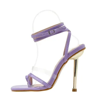 Women's Ankle Strap Square Toe Sandals Strap Thin Strap High Heels Summer Shoes