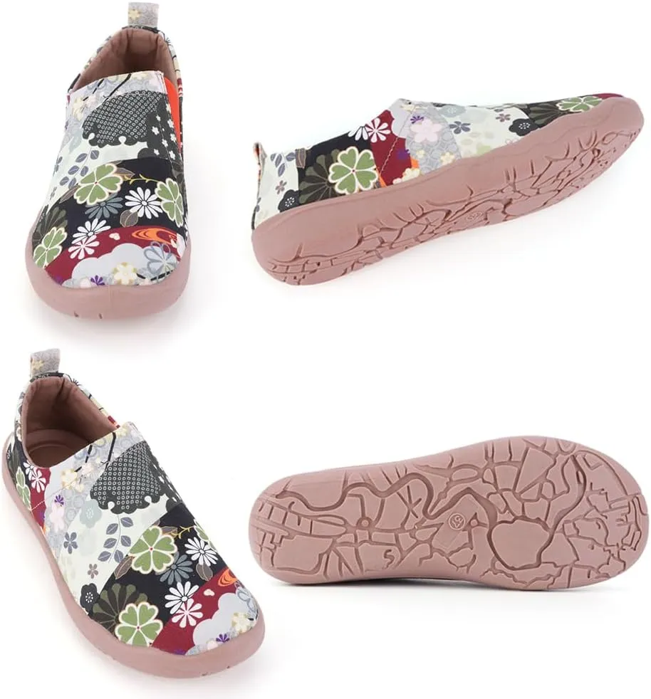 Women's Art Painted Casual Loafers Lightweight Slip On Canvas Walking Shoes Casual Flat Shoes Comfortable Boat Shoes Ladies Travel Shoes