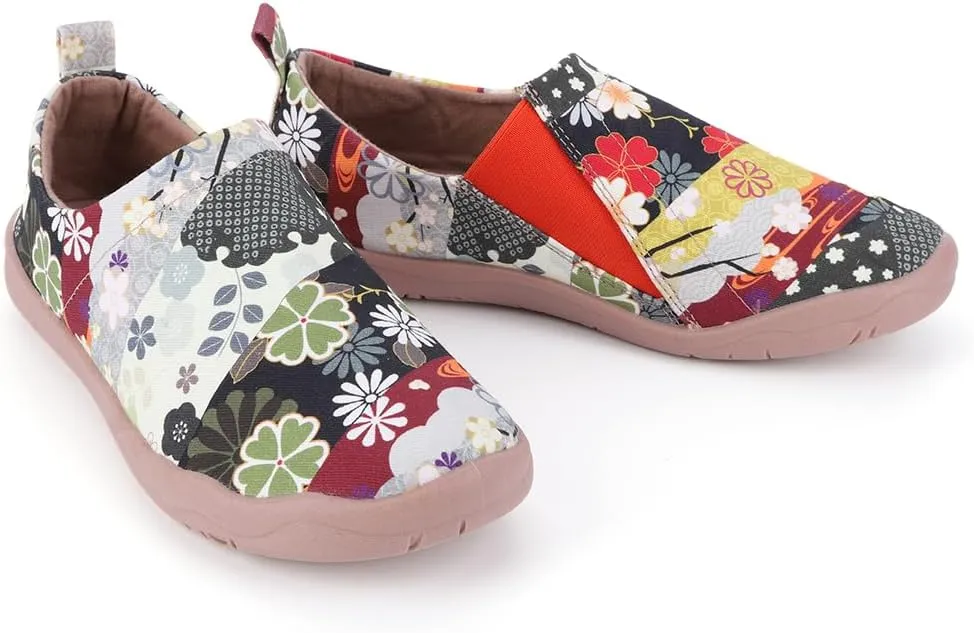 Women's Art Painted Casual Loafers Lightweight Slip On Canvas Walking Shoes Casual Flat Shoes Comfortable Boat Shoes Ladies Travel Shoes