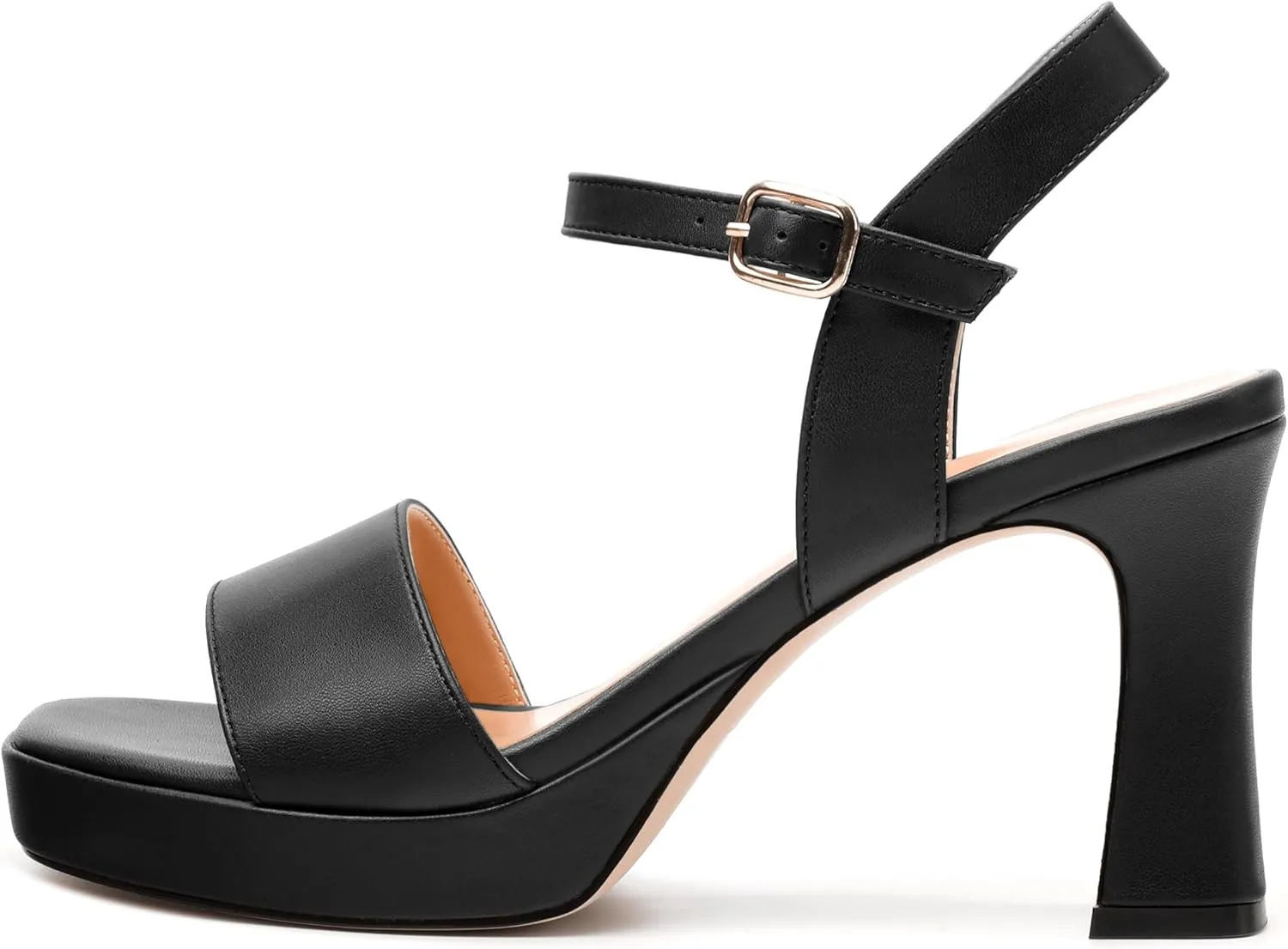 Womens Block High Heel Platform Sandals, Open Toe Ankle Strap Comfort Sandals, Womens Dressy Sandals