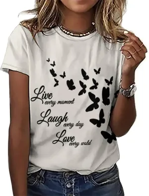 Women's Boho Floral Print Ladies Short Sleeve Tops Summer T-Shirts Dressy Casual Cute Graphic Crew Neck Tops