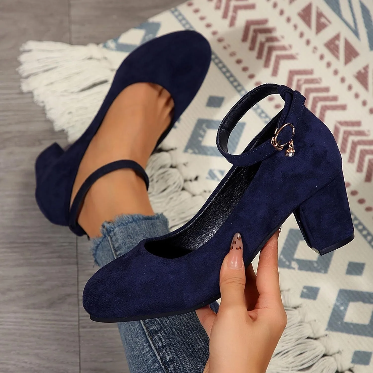 Women's Casual Shoes with Chunky Heel Perfect for Daily Slip On for Comfortable Fit Shoes for Men Casual Walking