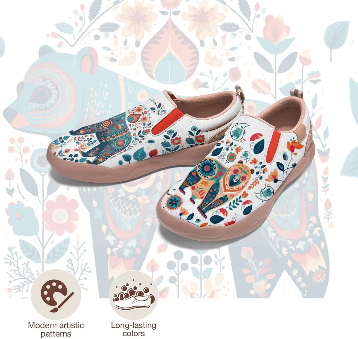 Womens Comfort Animal Painted Loafers - Travel Shoes Slip On Lightweight Casual Walking