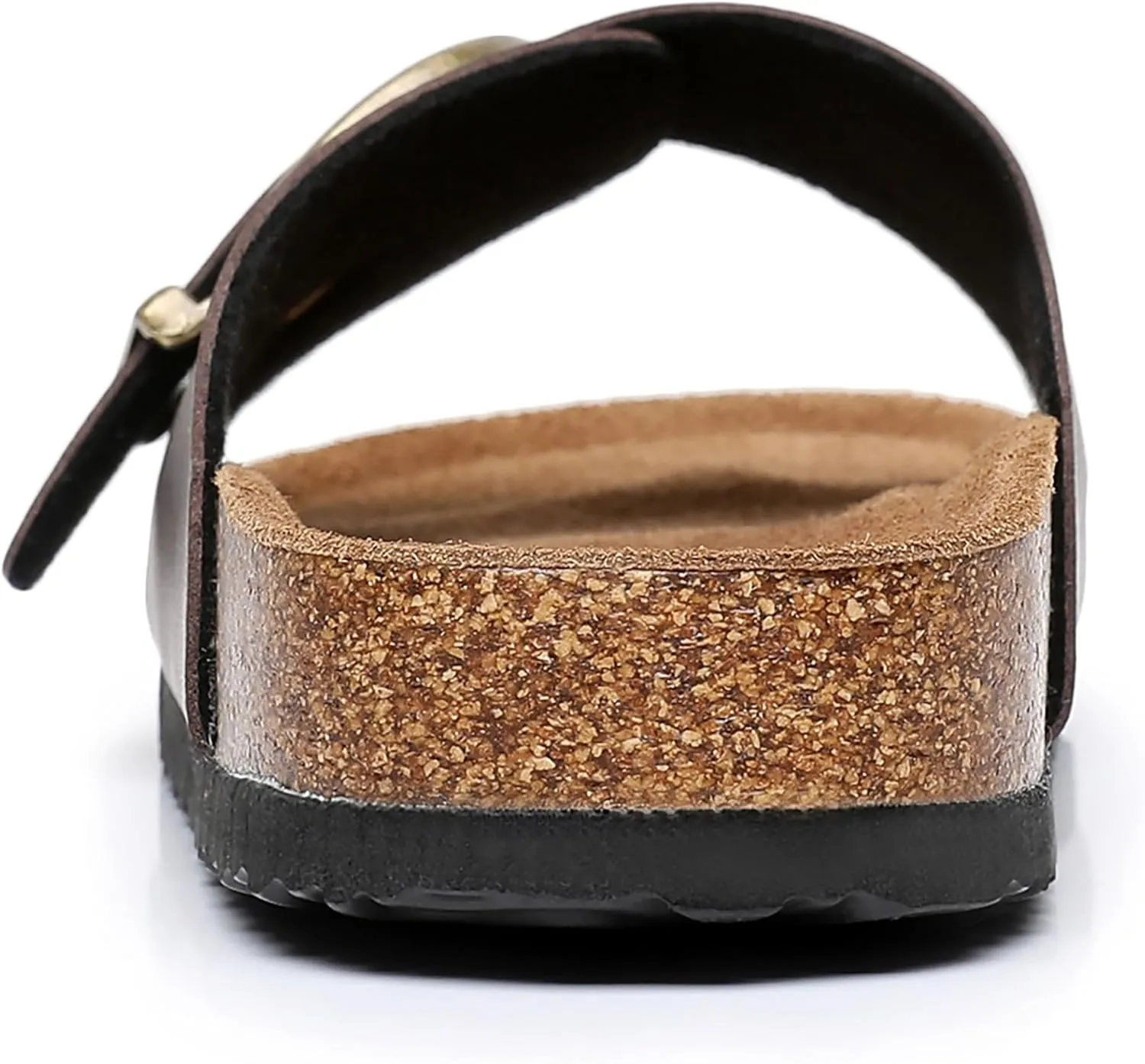 Women's Cork Footbed Sandals Cow Suede Slide Sandals for Women with Adjustable Strap Buckle Open Toe Beach Sandals