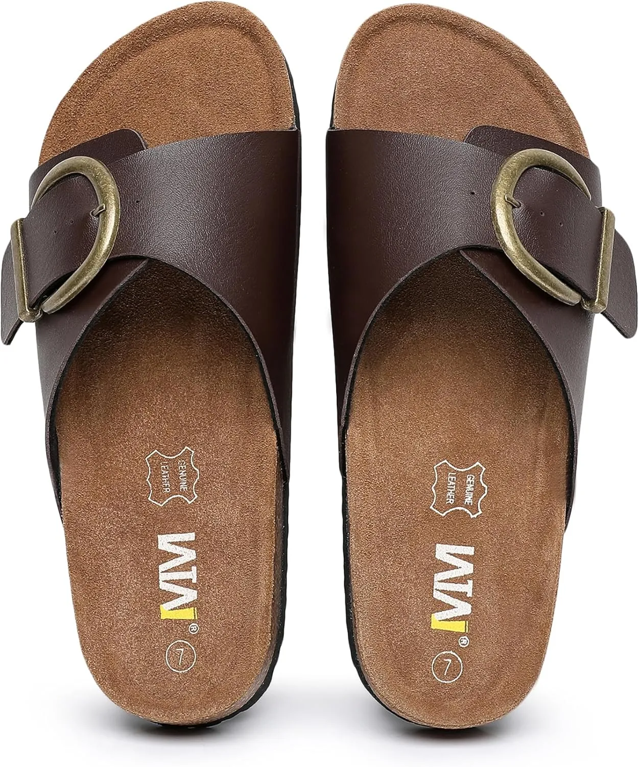 Women's Cork Footbed Sandals Cow Suede Slide Sandals for Women with Adjustable Strap Buckle Open Toe Beach Sandals