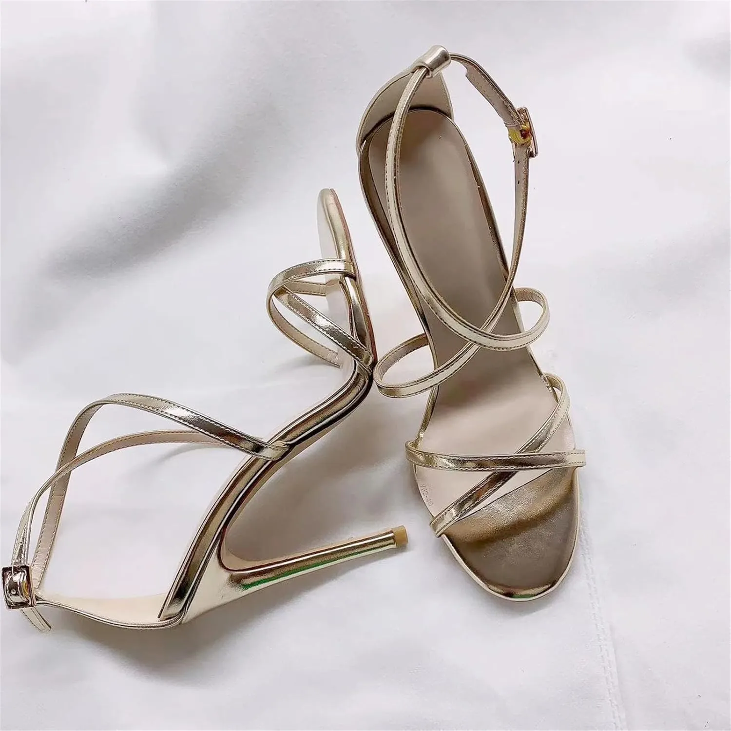 Women's Cross Strap Stiletto Sandals, Open Toe Summer Evening Dress Heels