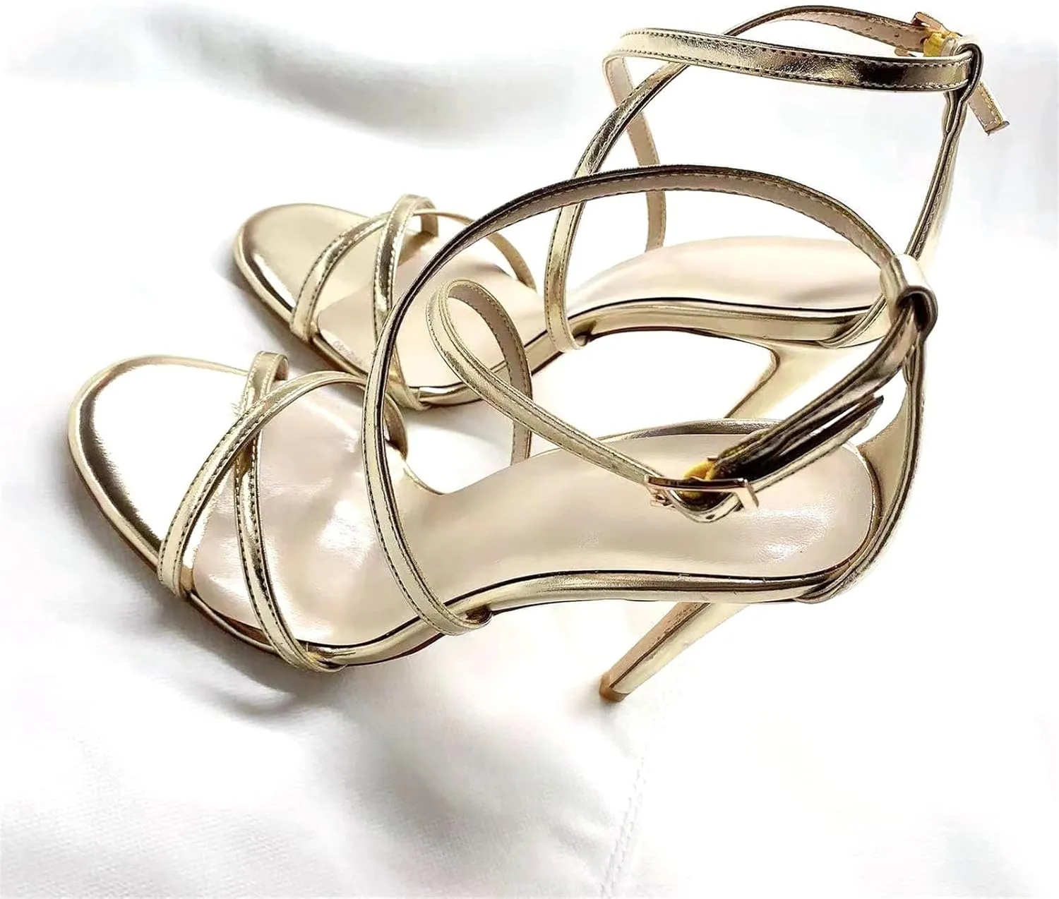 Women's Cross Strap Stiletto Sandals, Open Toe Summer Evening Dress Heels