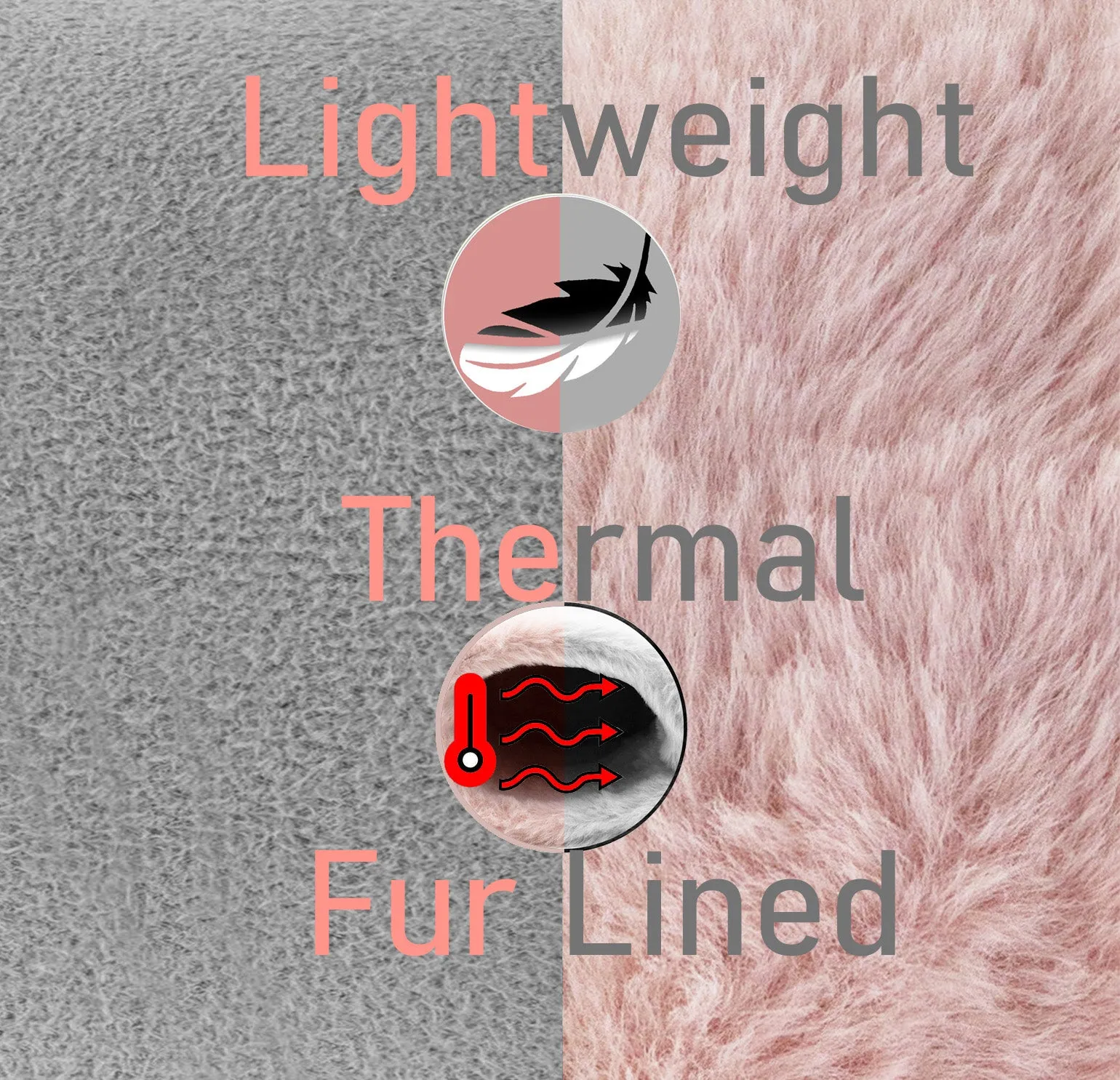 Womens Faux Fur Slipper Boots Warm Lined Ladies Plush Slippers Ankle Booties Lightweight Cosy Winter House Shoes Non-slip Sole Bootees Pink