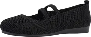Women's Flat Shoes Knit Ballet Flat Dressy Casual Shoes Slip on Work Shoes Round Toe Office Shoes Comfort Dress Flats