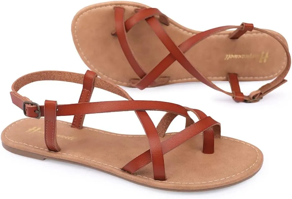 Women's Gladiator Flat Sandals Fisherman Strappy Sandals Ankle Strap Sandals