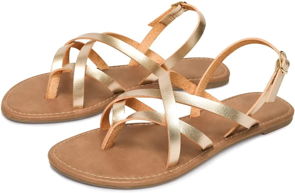 Women's Gladiator Flat Sandals Fisherman Strappy Sandals Ankle Strap Sandals