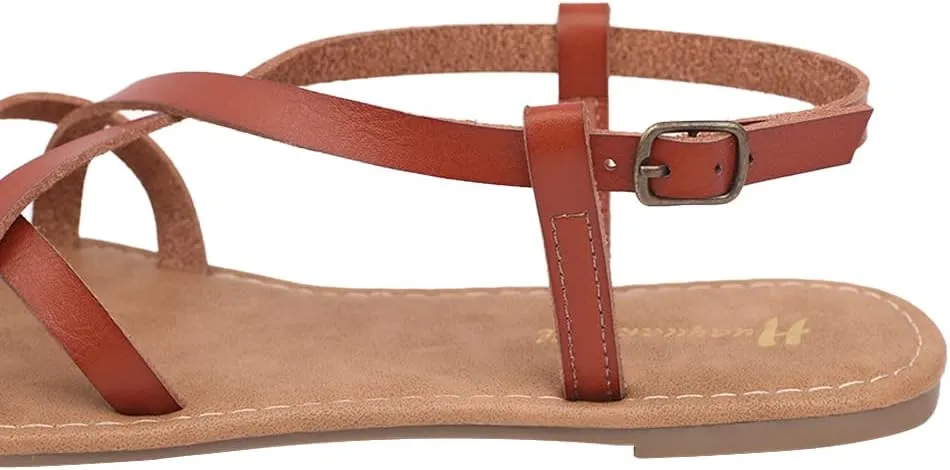 Women's Gladiator Flat Sandals Fisherman Strappy Sandals Ankle Strap Sandals
