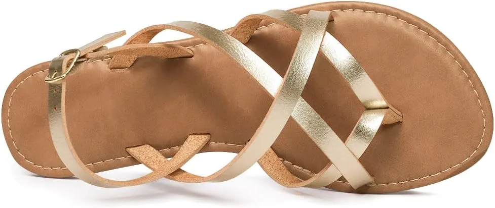 Women's Gladiator Flat Sandals Fisherman Strappy Sandals Ankle Strap Sandals