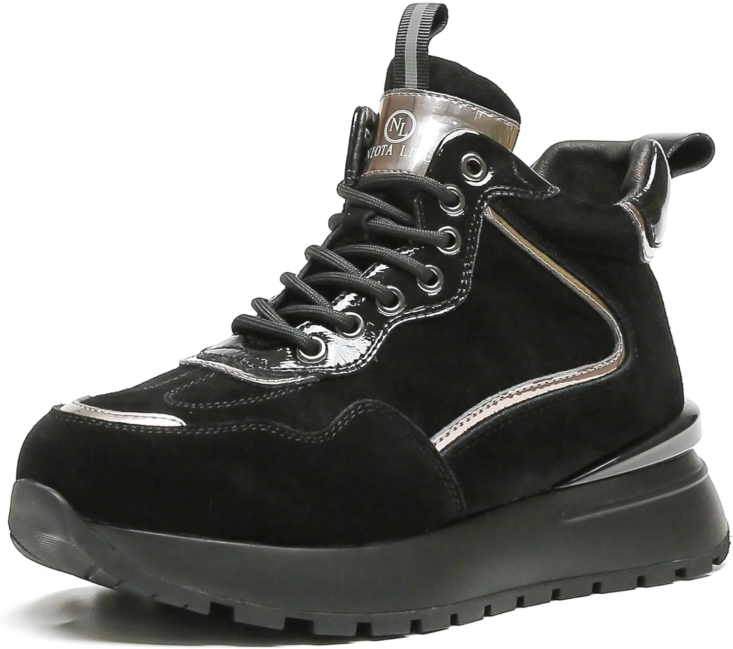 Women's Leather and Suede Boot,Faux Fur-Lined