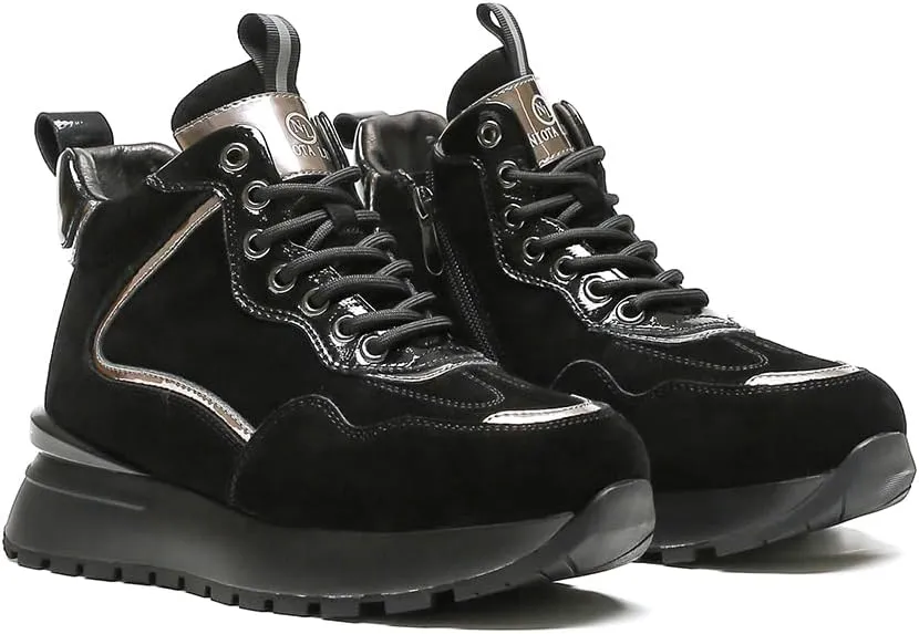 Women's Leather and Suede Boot,Faux Fur-Lined