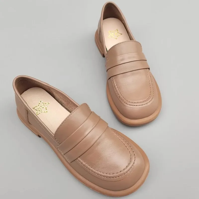 Women's Leather Casual Comfort Flat Loafers