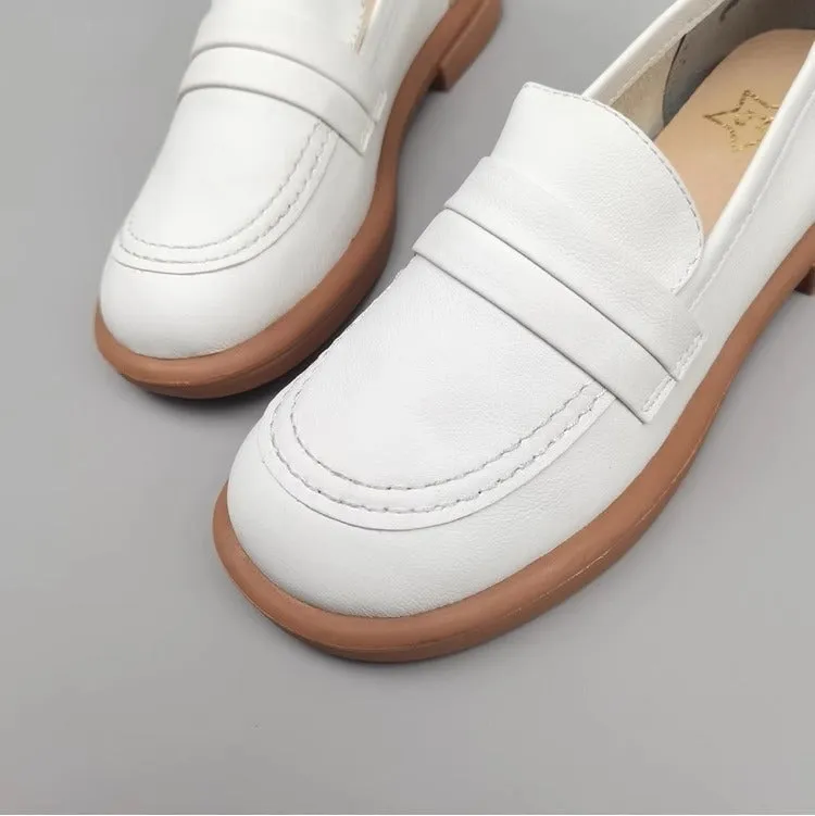 Women's Leather Casual Comfort Flat Loafers