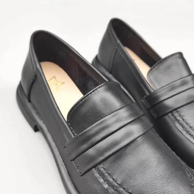 Women's Leather Casual Comfort Flat Loafers