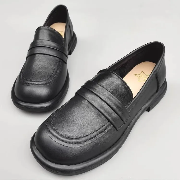 Women's Leather Casual Comfort Flat Loafers