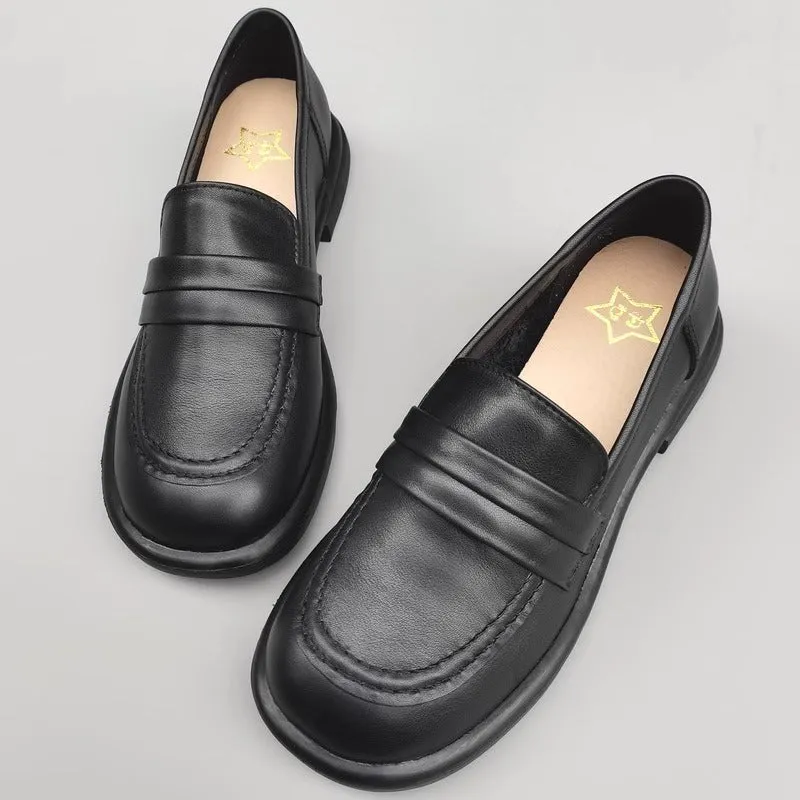 Women's Leather Casual Comfort Flat Loafers