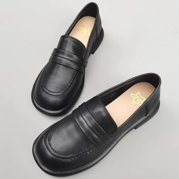 Women's Leather Casual Comfort Flat Loafers