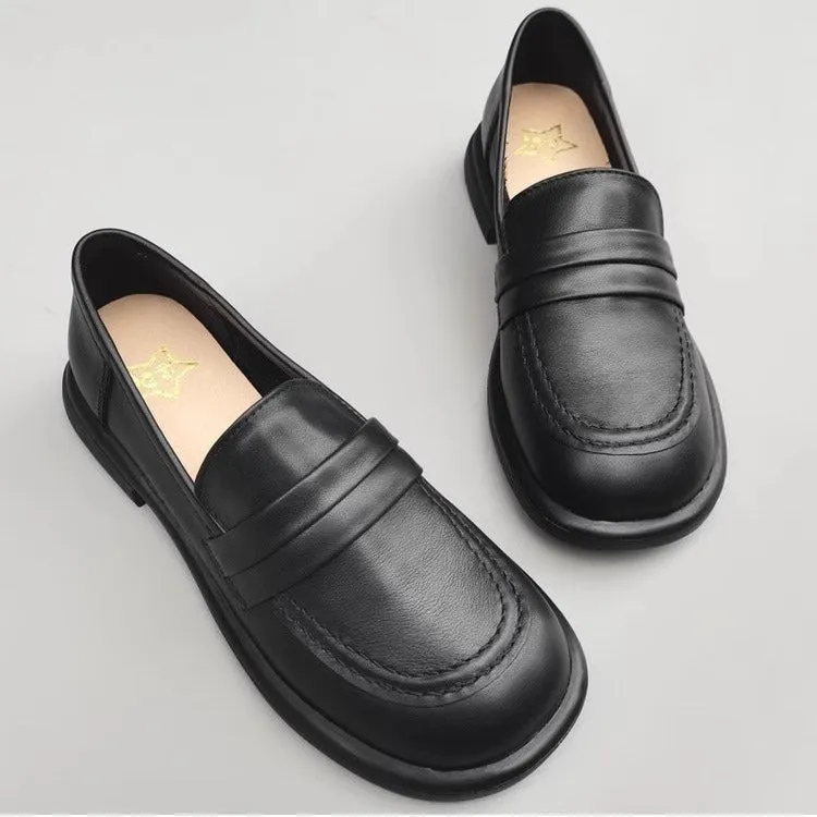 Women's Leather Casual Comfort Flat Loafers