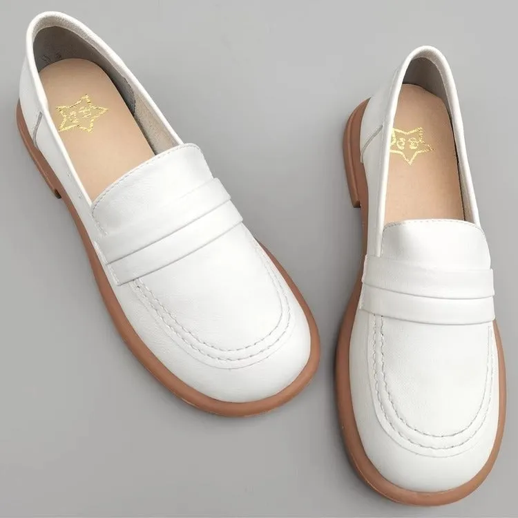 Women's Leather Casual Comfort Flat Loafers