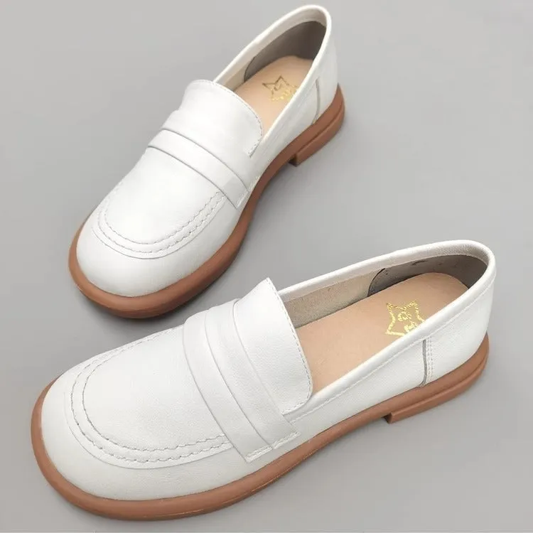 Women's Leather Casual Comfort Flat Loafers