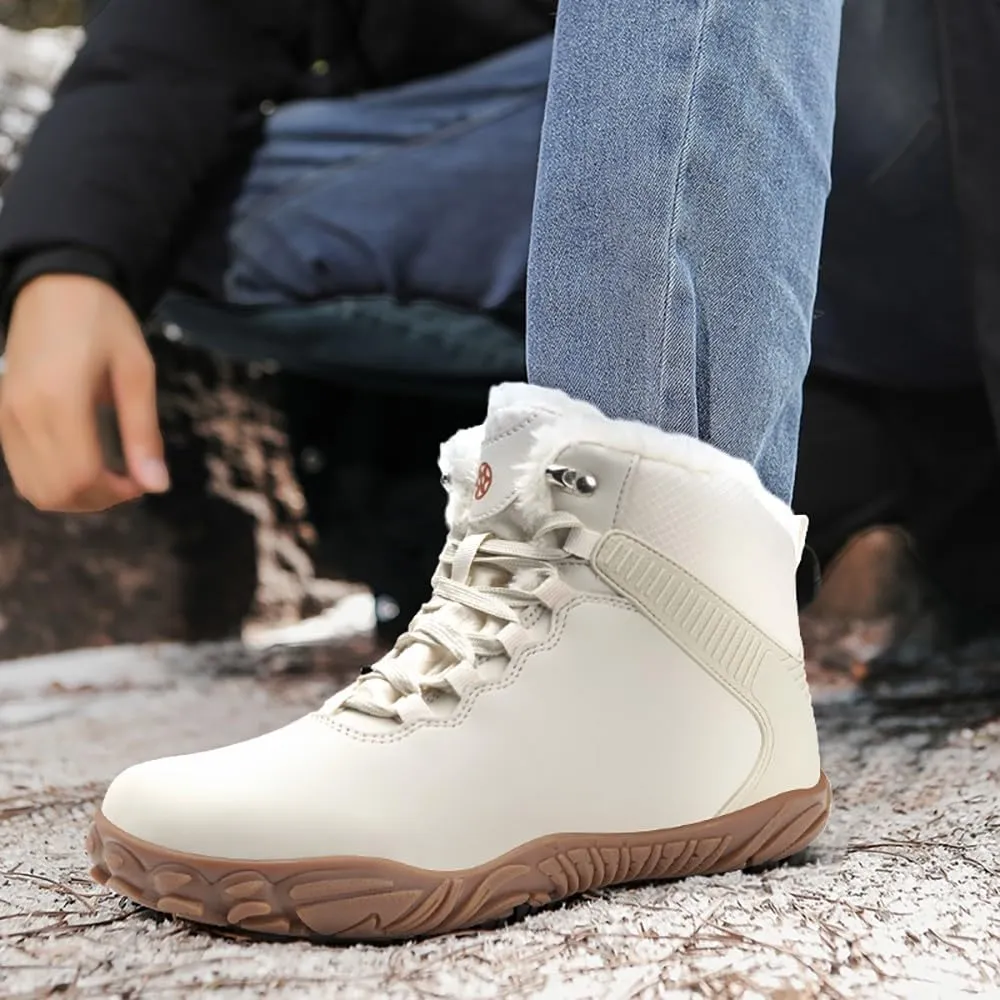 Womens Mens Barefoot Boots Shoes | Waterproof Winter Snow Boots | Warm Ankle Booties with Arch Support | Wide Width Work Hiking Boots | Zero Drop Sole |