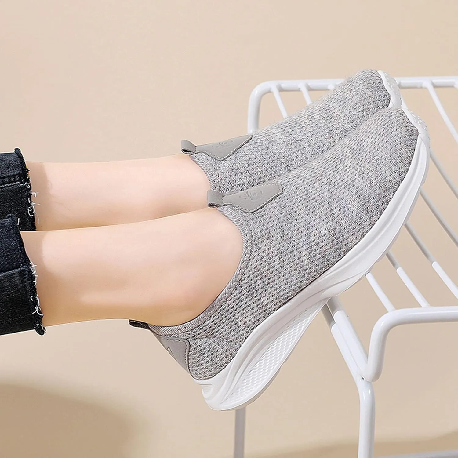 Womens Non Slip Work Shoes Slip On Water Resistant Mens Tennis Shoes Arch Support Business Casual Shoes High Top Sneakers Platform Tennis Shoe Loafers Casual Slip On