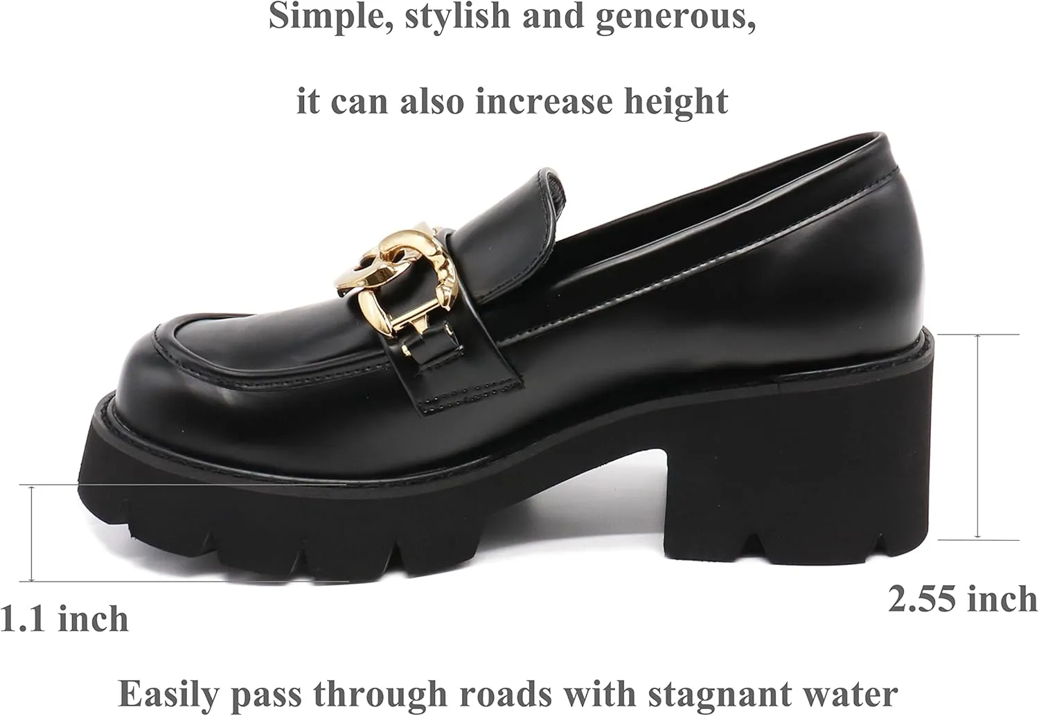 Women's Office Lady Oxfords Dress Platform high Heels Loafers Shoes