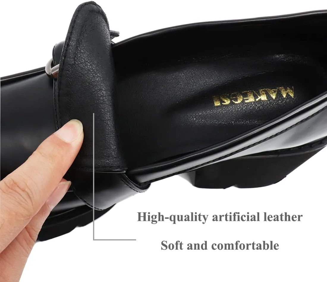 Women's Office Lady Oxfords Dress Platform high Heels Loafers Shoes