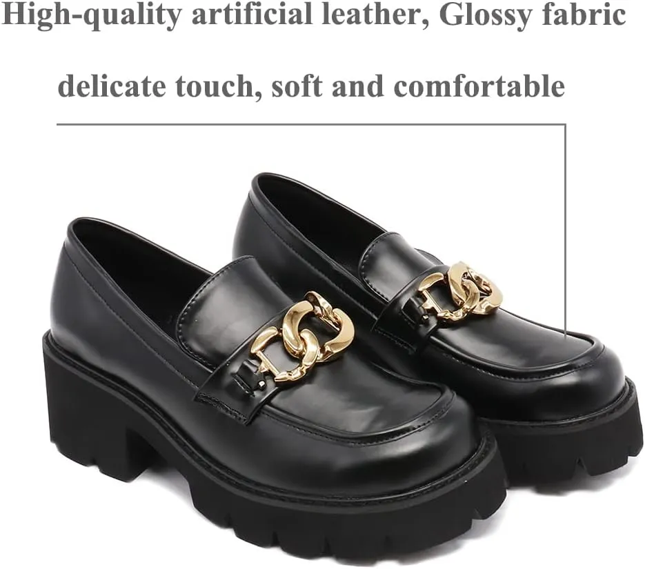 Women's Office Lady Oxfords Dress Platform high Heels Loafers Shoes