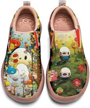 Women's Painted Travel Loafers - Fashion Slip On Sneaker Casual Comfortable Walking Lightweight Nurse Shoes