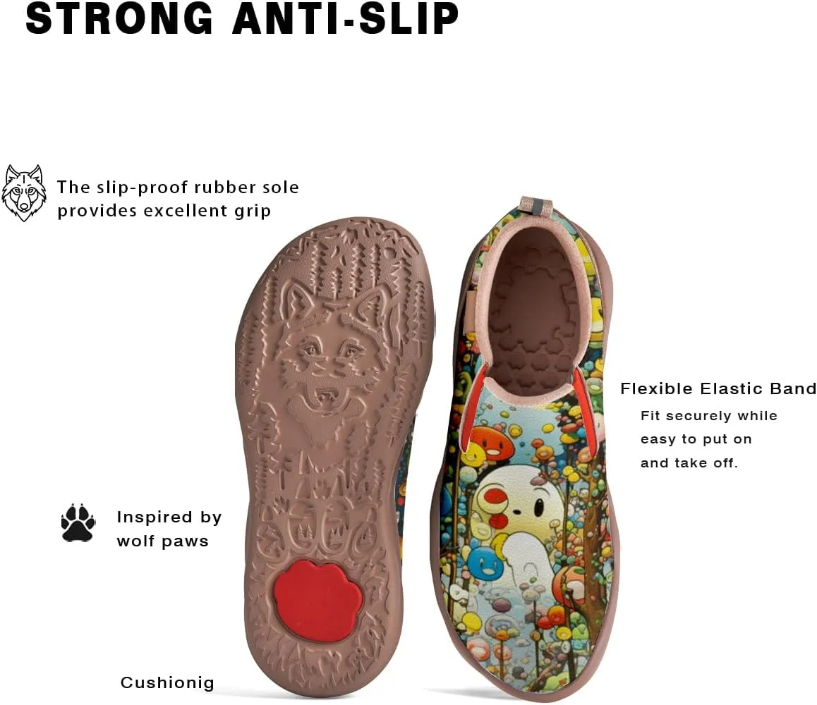 Women's Painted Travel Loafers - Fashion Slip On Sneaker Casual Comfortable Walking Lightweight Nurse Shoes