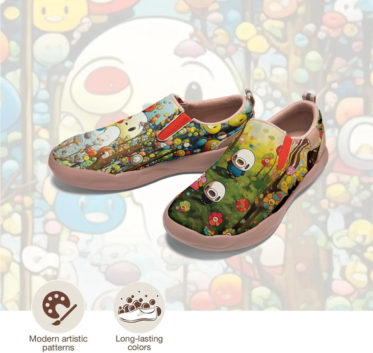 Women's Painted Travel Loafers - Fashion Slip On Sneaker Casual Comfortable Walking Lightweight Nurse Shoes