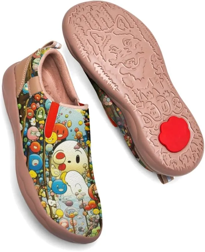 Women's Painted Travel Loafers - Fashion Slip On Sneaker Casual Comfortable Walking Lightweight Nurse Shoes