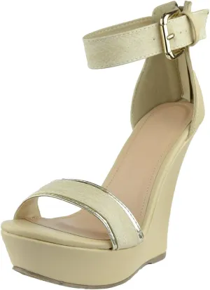 Womens Platform Sandals Two Tone Single Strap High Heel Dress Shoes Black