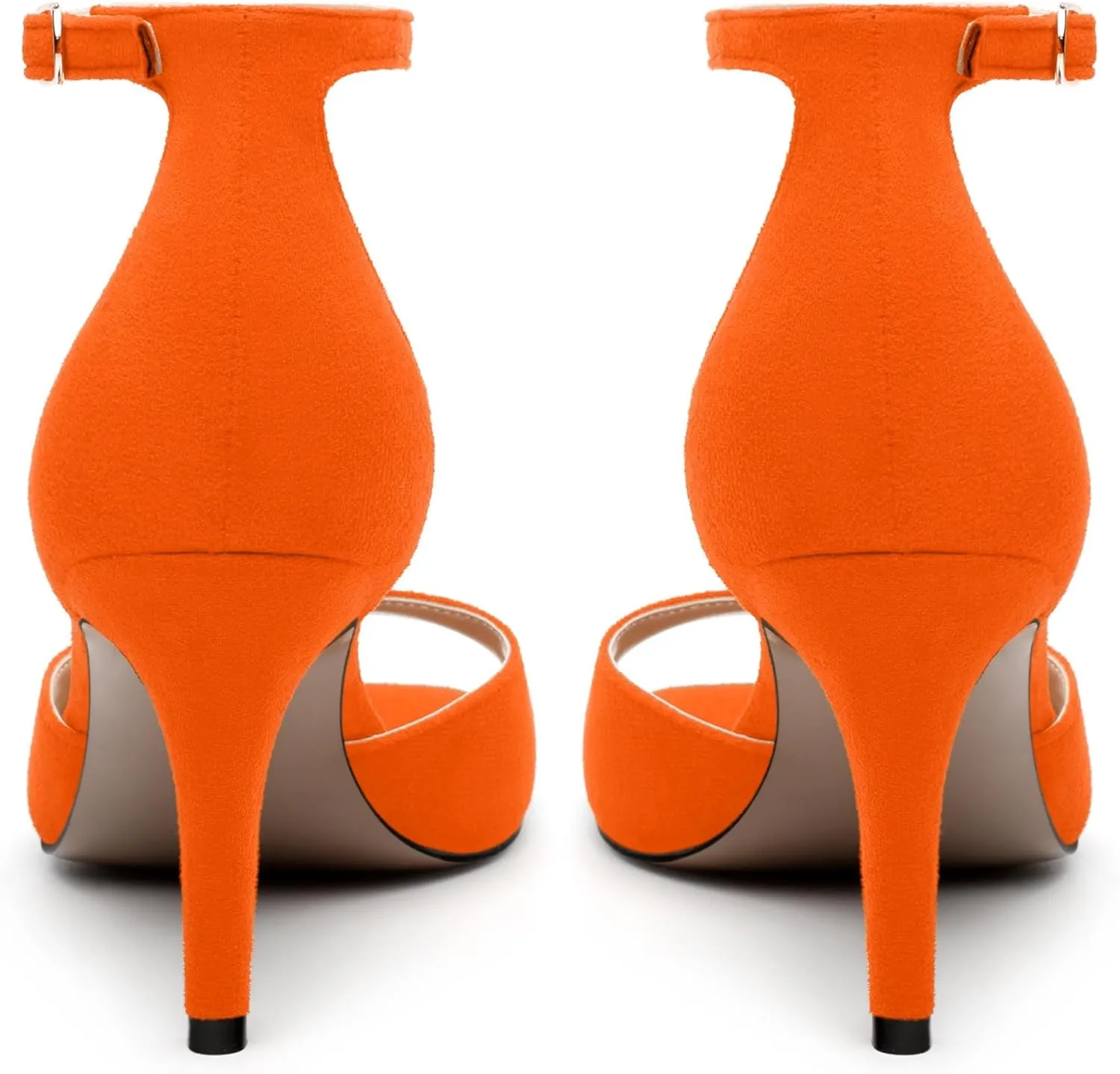Women's Sandals, High Stilettos Open Square Toe, Ankle Strap Solid Fashion Dress Shoes, Wedding Party Working Heeled Sandals