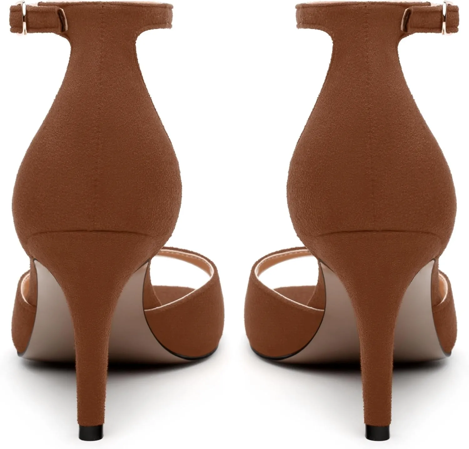 Women's Sandals, High Stilettos Open Square Toe, Ankle Strap Solid Fashion Dress Shoes, Wedding Party Working Heeled Sandals