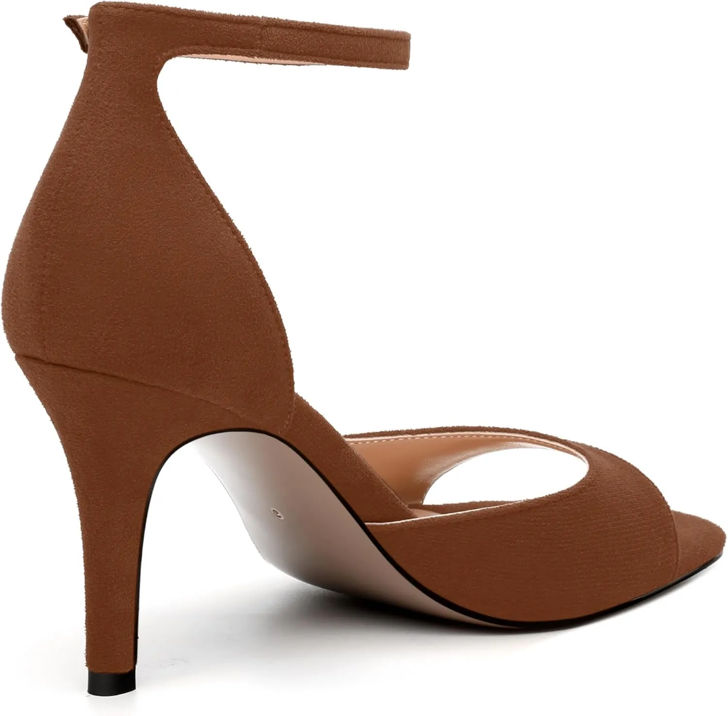 Women's Sandals, High Stilettos Open Square Toe, Ankle Strap Solid Fashion Dress Shoes, Wedding Party Working Heeled Sandals
