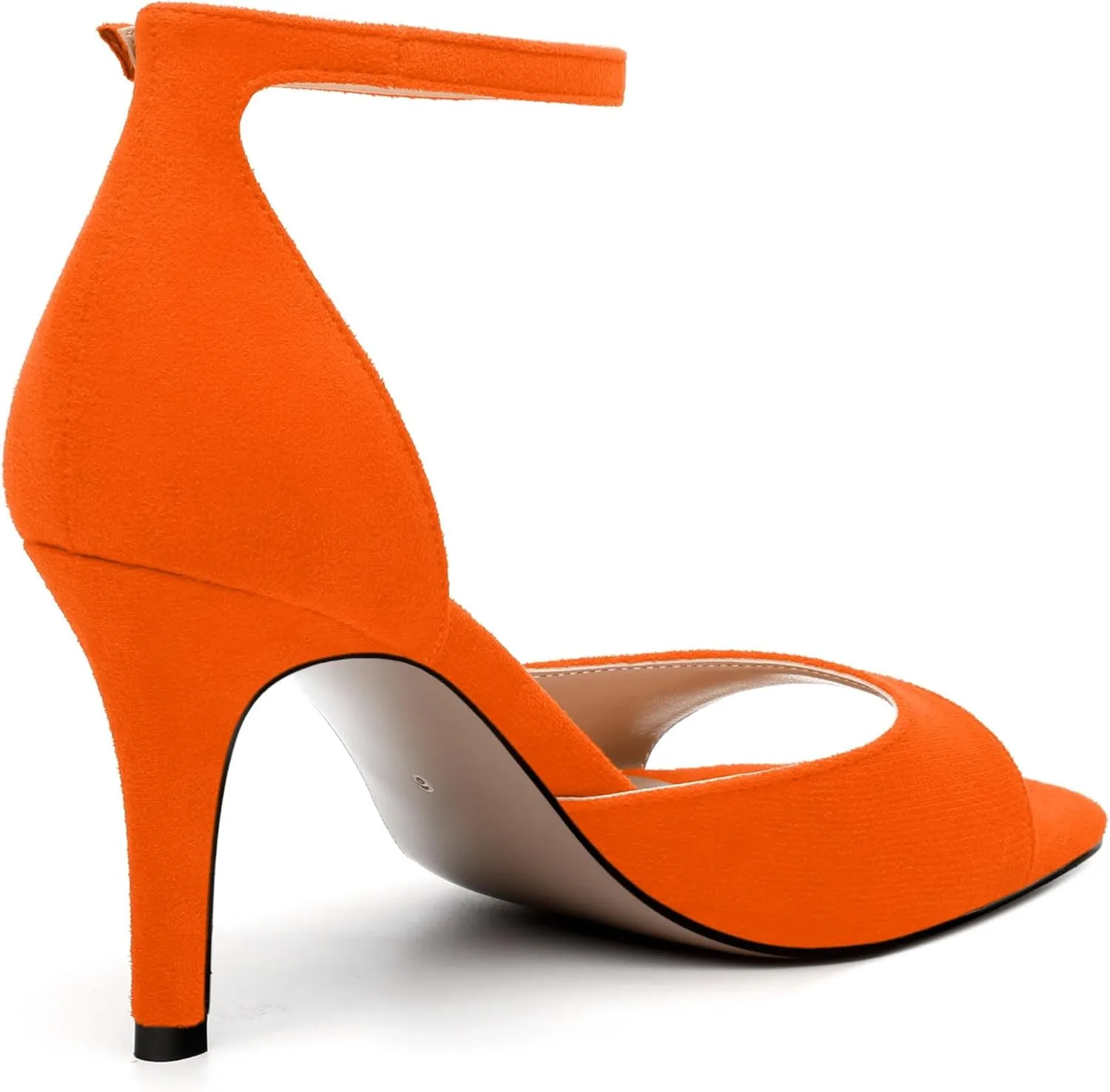 Women's Sandals, High Stilettos Open Square Toe, Ankle Strap Solid Fashion Dress Shoes, Wedding Party Working Heeled Sandals